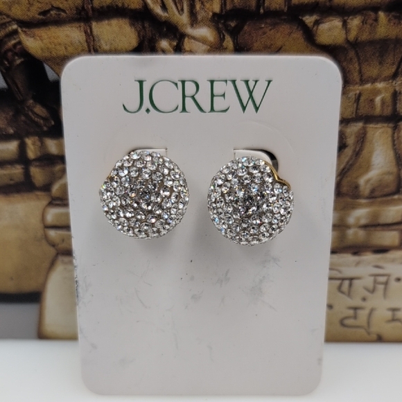 J. Crew Gold and Silver Crystal 3D Globe Cluster Earrings - Picture 1 of 6